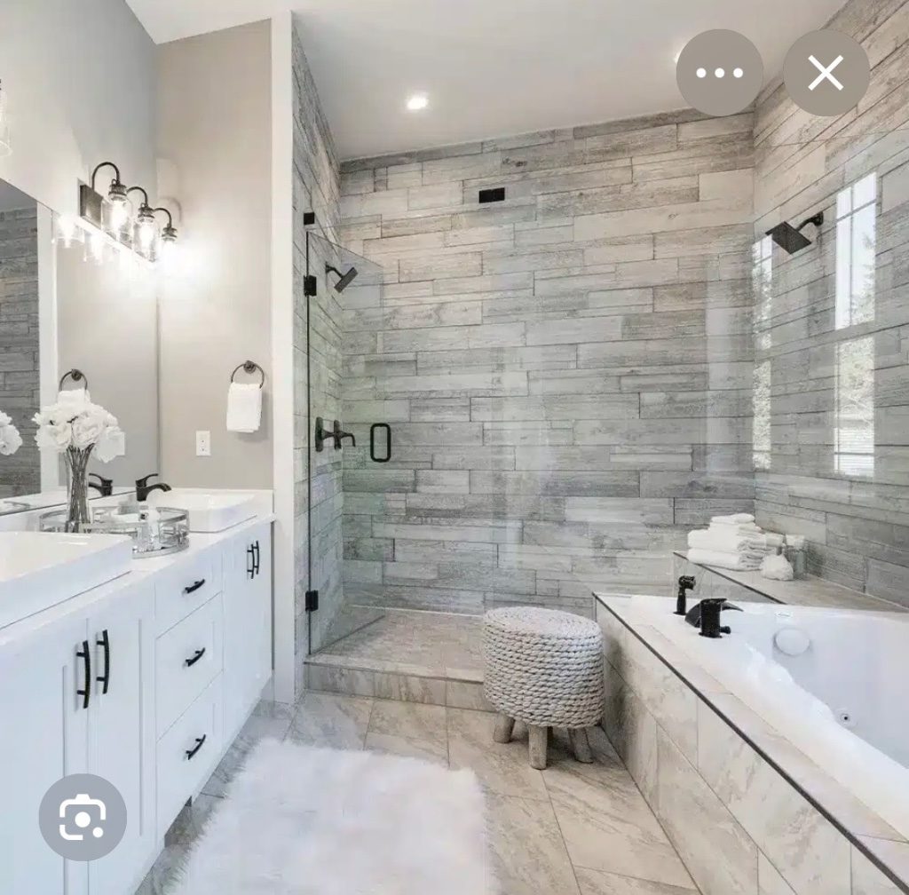 Bathroom remodeling project with designer finishes