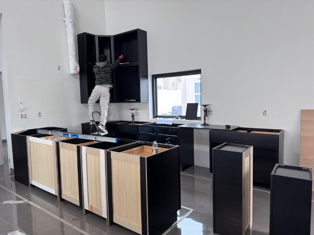 Kitchen installation in progress