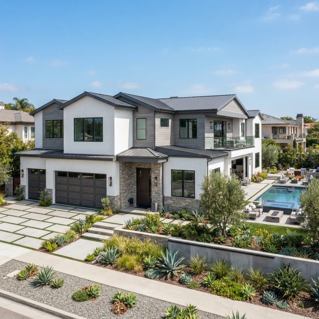 Large home exterior painting
