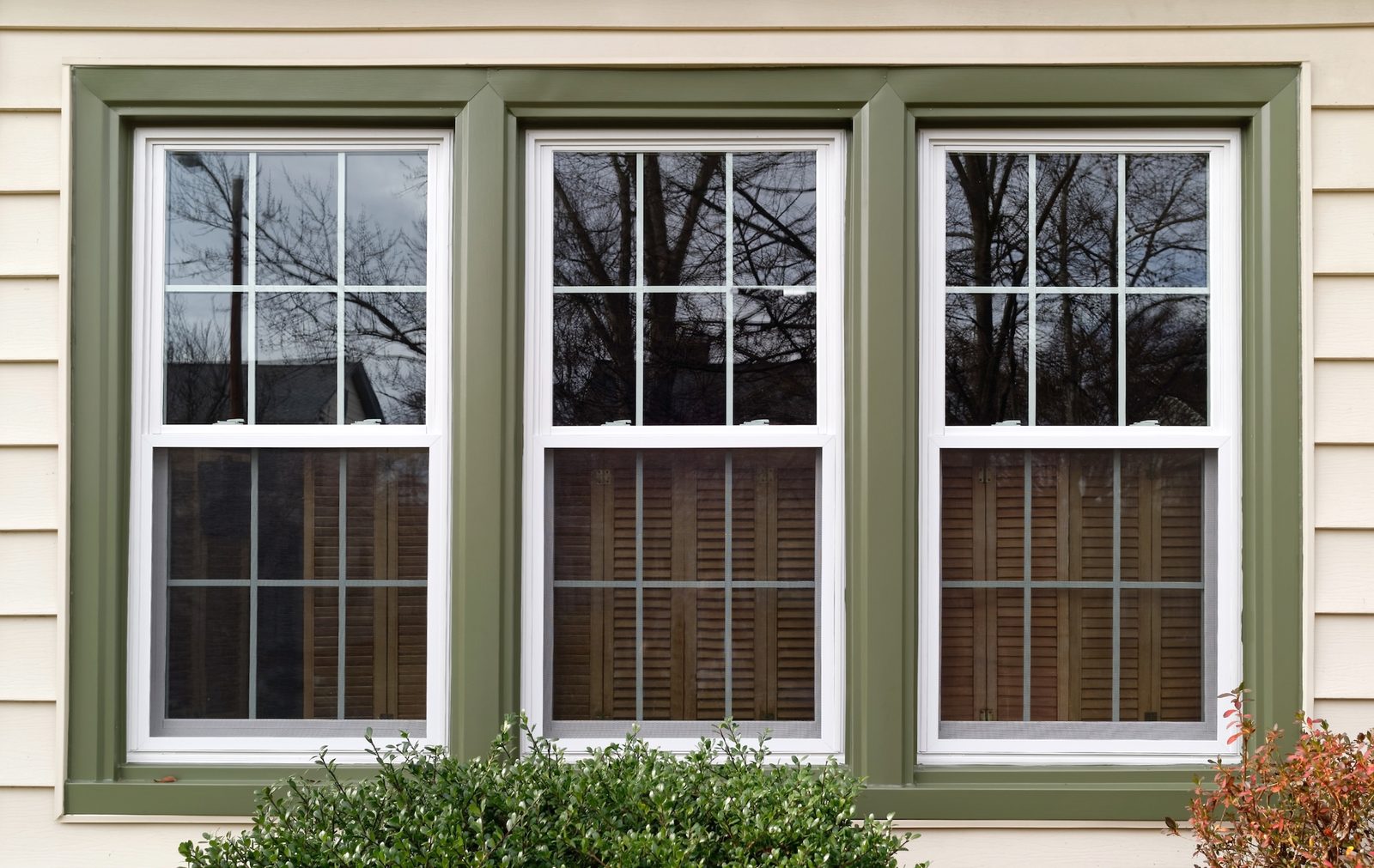 Close-up of a newly installed energy-efficient vinyl replacement window
