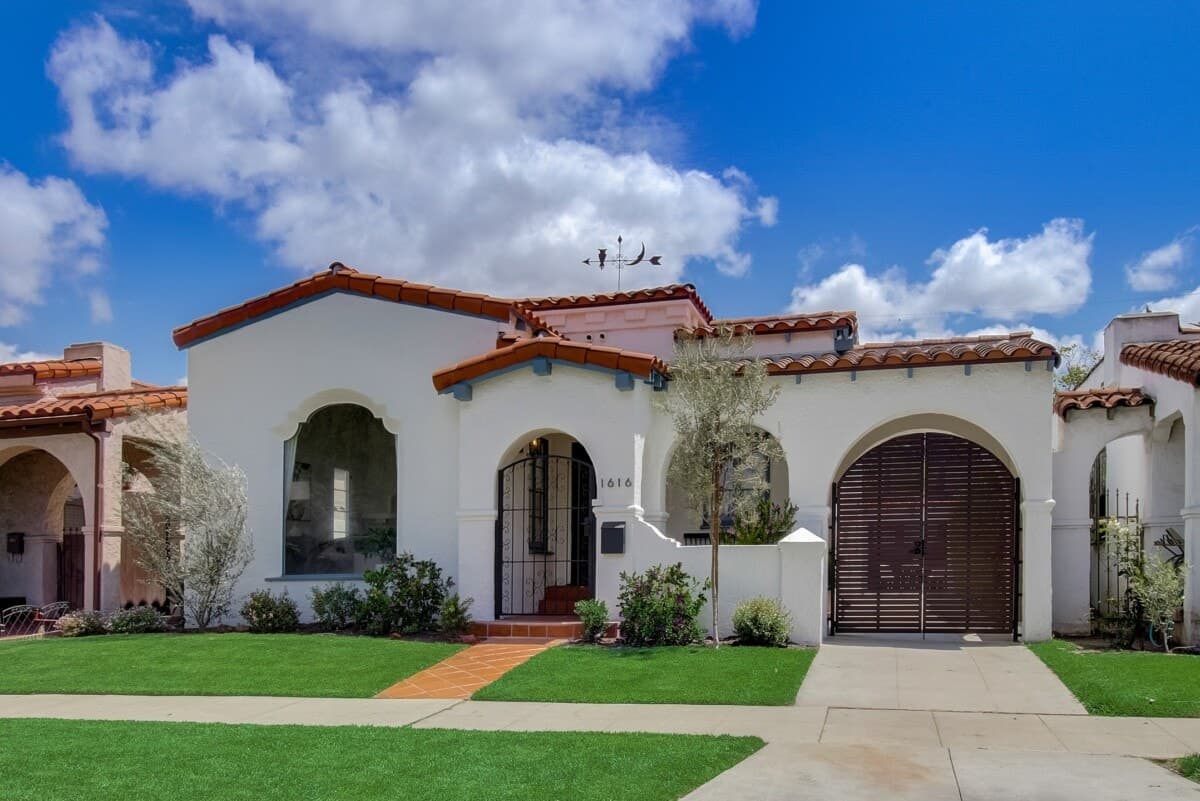 Finished tile roof installation on a Southern California style home